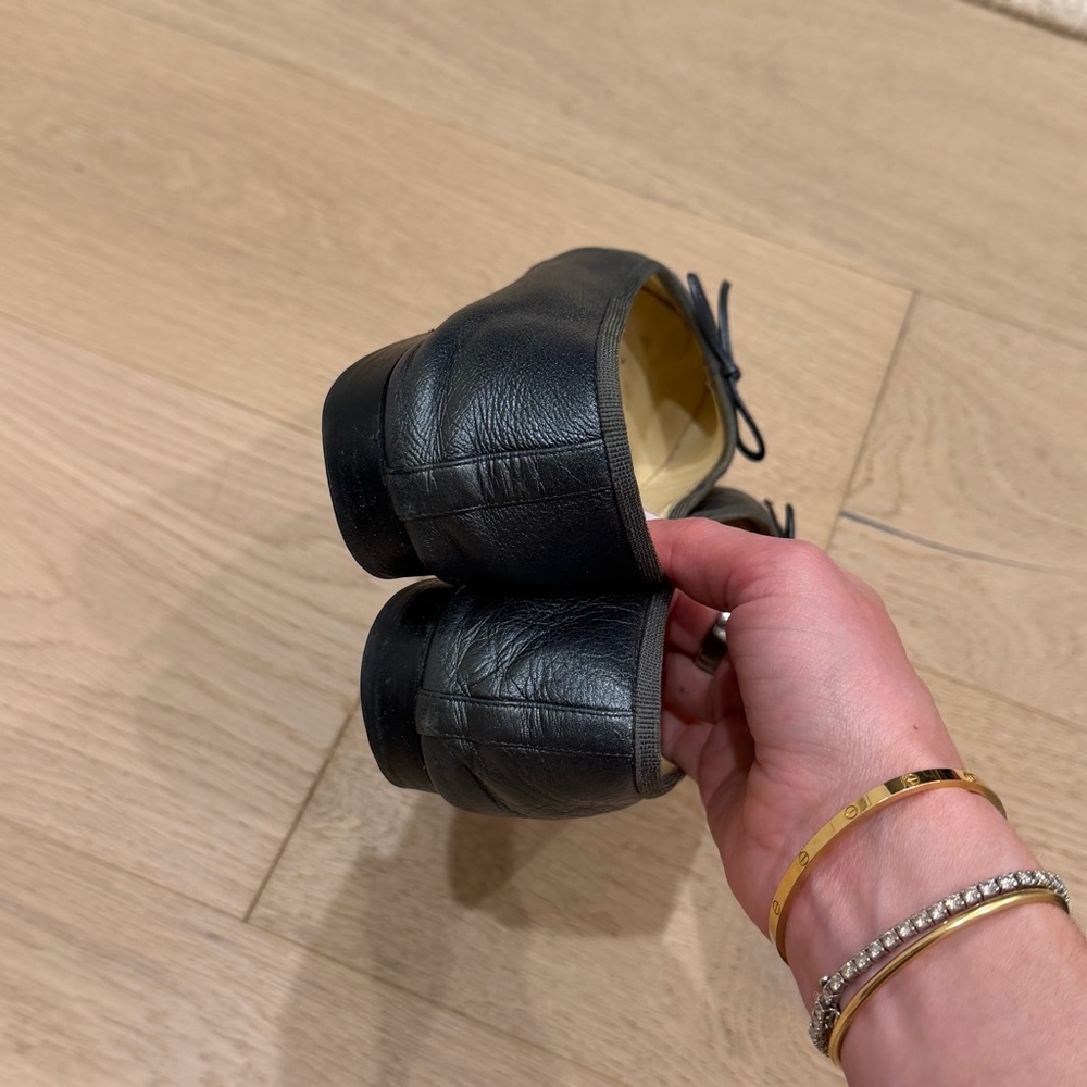 CHANEL Grey Metallic Ballet Flats - Picture 3 of 4